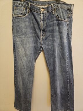 Levis 569 Loose Straight Fit Mens 38x30 Light Wash Blue Denim Jeans